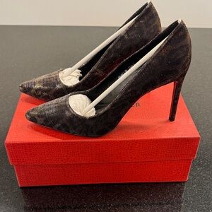 Donald J Pliner Made in Spain Bronze Leopard High Heels 8.5